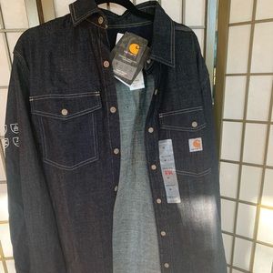 carhartt denim shirts snaps